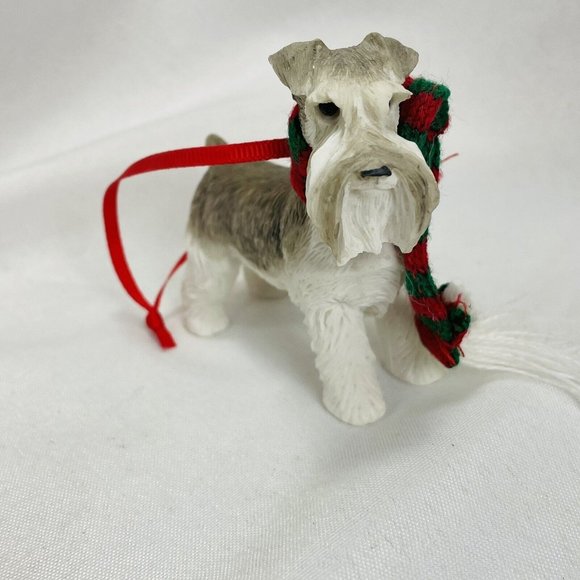 Sandicast Christmas Ornament, Gray Schnauzer Dog Hand Painted Animal - Picture 4 of 10
